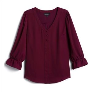 NWT - FORTUNE + IVY - Burgundy blouse size small